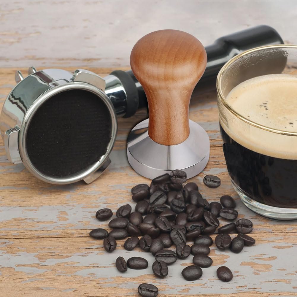 Vicloon Prensador de café, 51mm Tamper de Acero Inoxidable, Premium Tamper, Café Tamper, Prensadores de Café, Prensador Cafe para prensar café Espresso, Imprescindible para Los Baristas